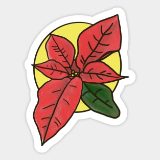 Poinsettia Sticker